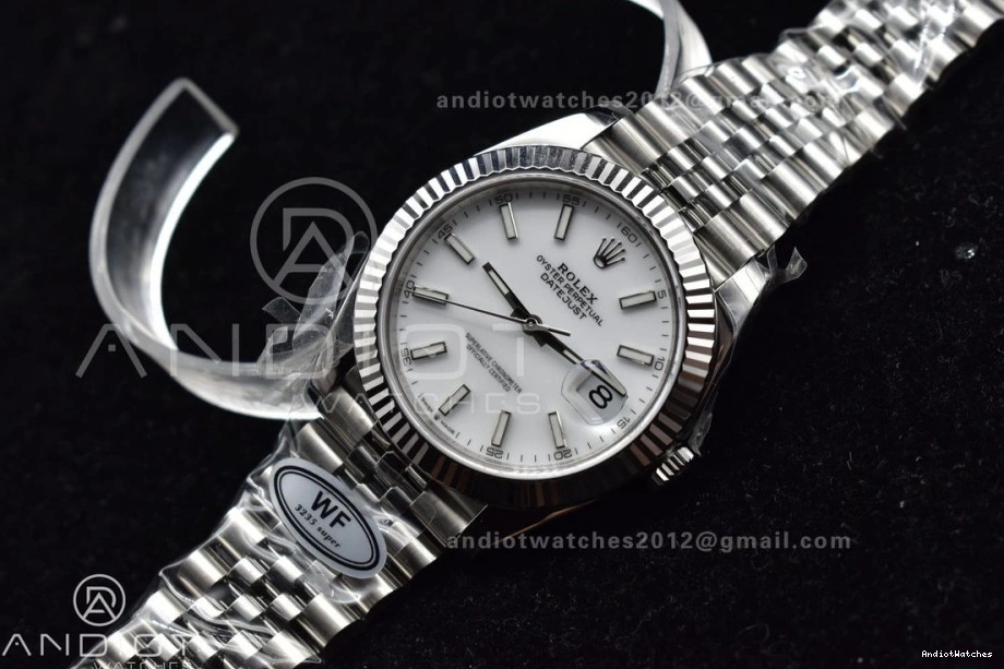 A SS Bracelet Steel Best 41 Dial Jubilee 904L 1:1 Datejust White Edition on Stick Supportive WF SS 649 0101